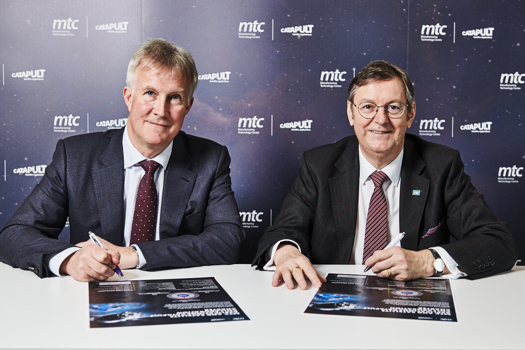 Stuart Martin, CEO of the Satellite Applications Catapult (left) and Dr Clive Hickman OBE, CEO of the Manufacturing Technology Centre