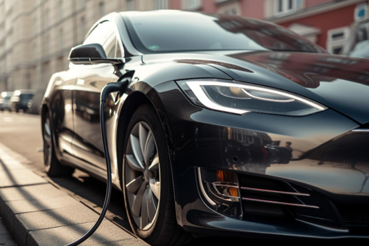 Longbow luxury sports car in modern city streets generated by AI