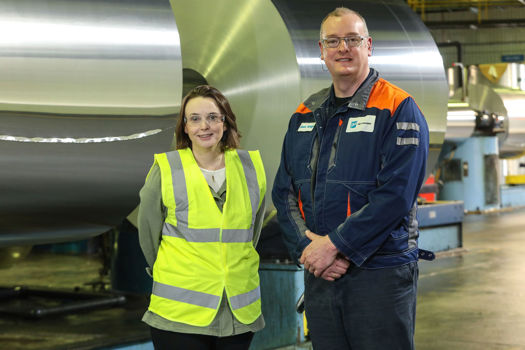 Carey Causey, president, Ball Beverage Packaging EMEA (left), with Jason Bridger, plant manager of the new site
